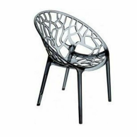 COMPAMIA Crystal Polycarbonate Modern Dining Chair Transparent Smoke Gray, 2PK ISP052-TGRY